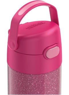 THERMOS THERMOS FUNTAINER 12 Ounce Stainless Steel Vacuum Insulated Kids Straw Bottle, Glitter Pink  - Image 3