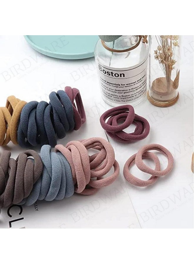 BIRDWARE Black Hair Ties for Women Girls, Seamless Thick Black Hair Band, Multi color Elastic Hair Ties No Damage Ponytail Holder (30PC Black, Red, White) - Image 2