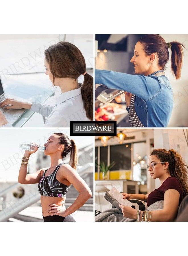 BIRDWARE Black Hair Ties for Women Girls, Seamless Thick Black Hair Band, Multi color Elastic Hair Ties No Damage Ponytail Holder (30PC Black, Red, White) - Image 4