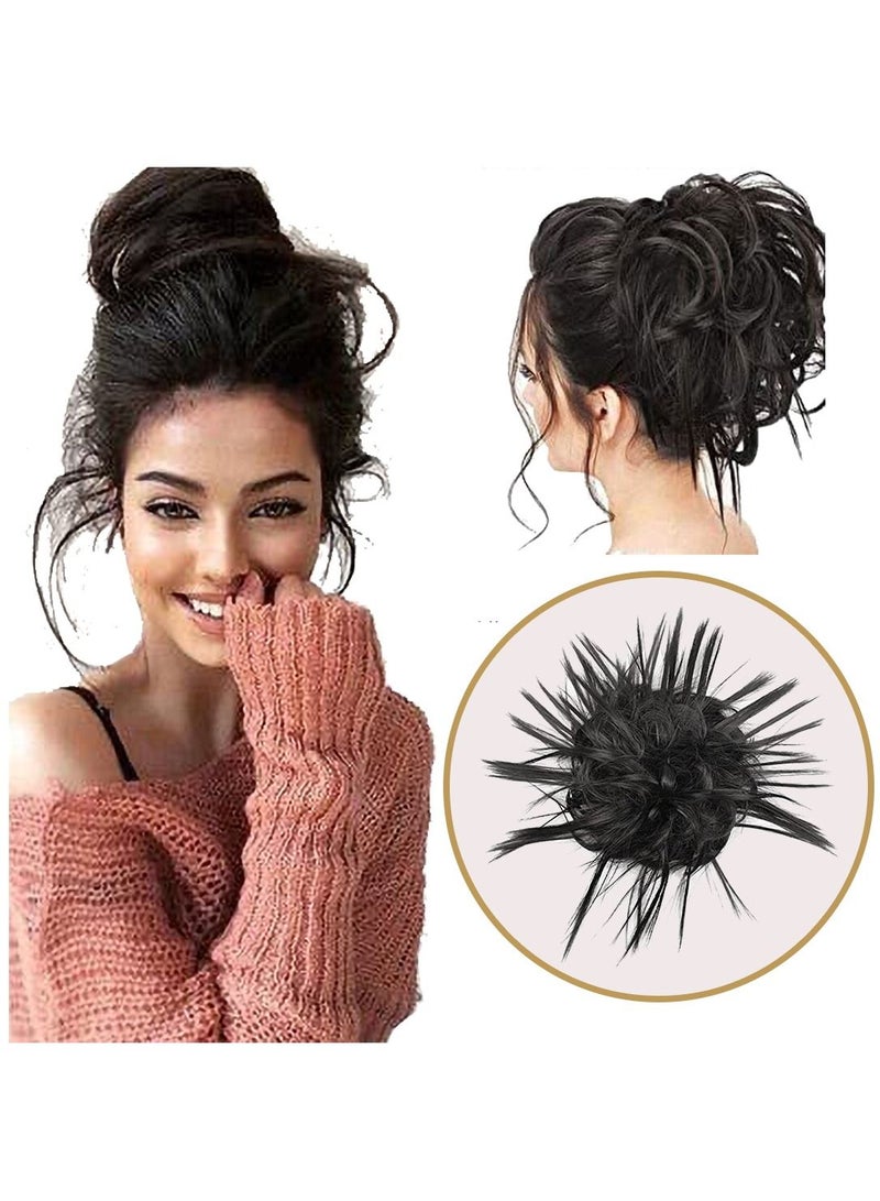 Estelle Messy Cocktail Bun hair bun hair bang hair extension elastic hair ban Hair Piece Hair Tousled Updo Hair Extensions Hairpiece Synthetic Hair Extensions Scrunchies Hairpiece for Women #1 - Image 1