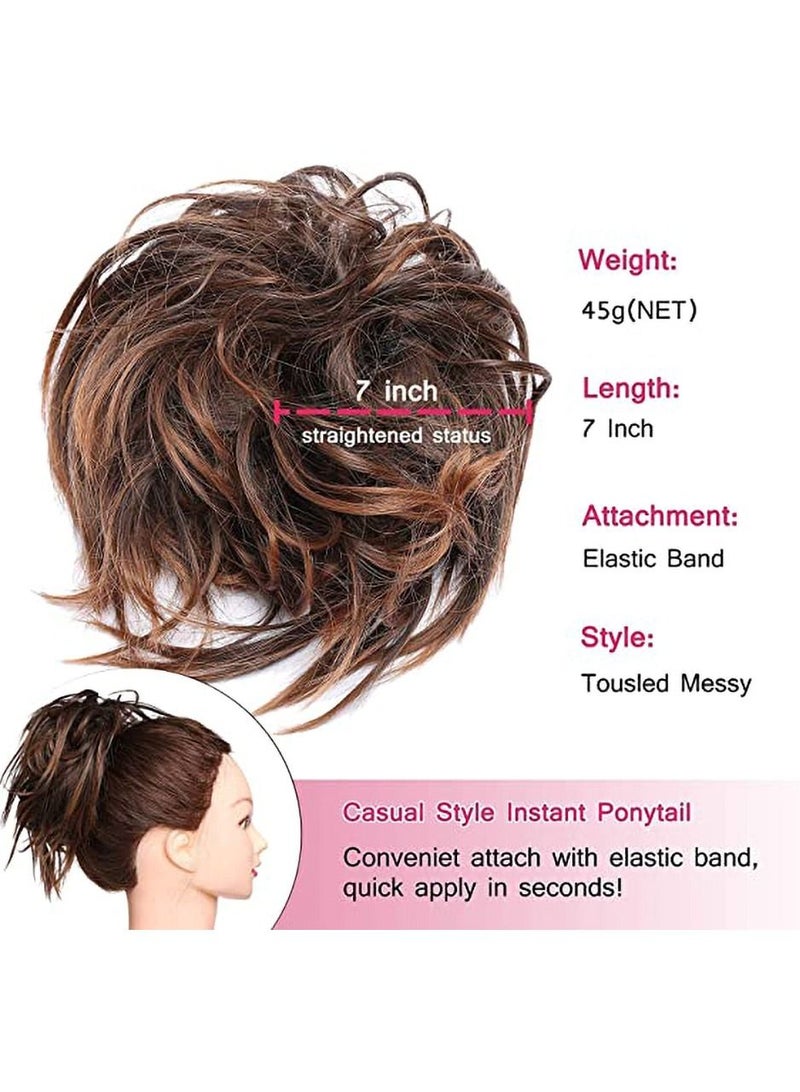 Estelle Messy Cocktail Bun hair bun hair bang hair extension elastic hair ban Hair Piece Hair Tousled Updo Hair Extensions Hairpiece Synthetic Hair Extensions Scrunchies Hairpiece for Women #1 - Image 5