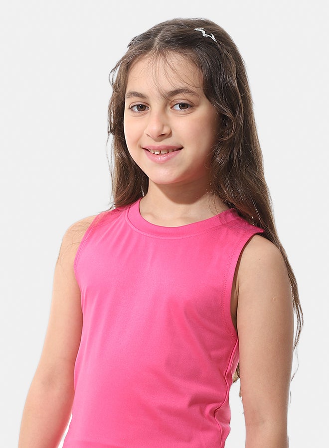 Andora Two Pieces Pijama Set Cut Sleeves and Short_Pink - Image 4