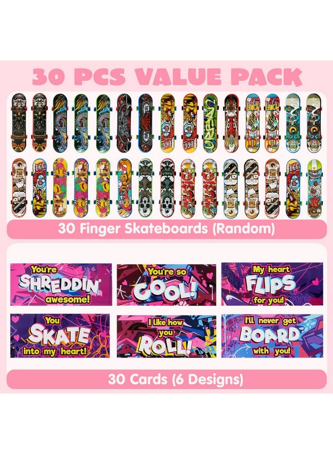 JOYIN 30 Packs Valentine's Day Mini Finger Skateboards with Cards, Classroom Exchange Gift for Kids, Kids Toys Party Favor, Classroom and Holiday Reward Prizes - Image 2