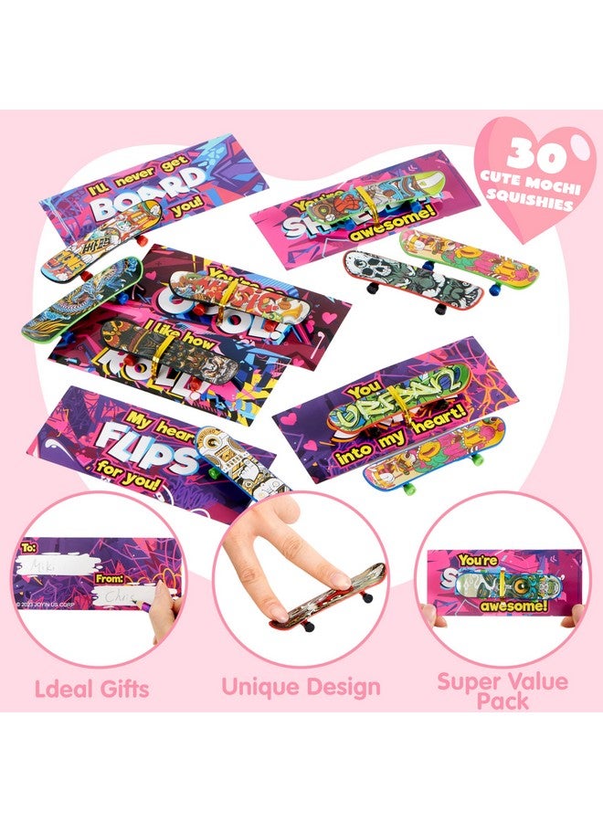 JOYIN 30 Packs Valentine's Day Mini Finger Skateboards with Cards, Classroom Exchange Gift for Kids, Kids Toys Party Favor, Classroom and Holiday Reward Prizes - Image 3