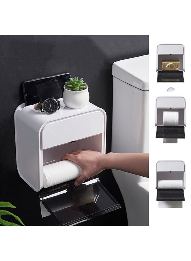Sharpdo Punch-free Bathroom Waterproof Tissue Box Wall Hanging Bathroom Roll Paper Box Drawer Type Household Tissue Storage Box - Image 3