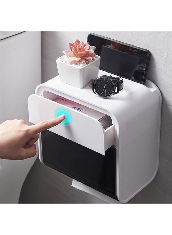 Sharpdo Punch-free Bathroom Waterproof Tissue Box Wall Hanging Bathroom Roll Paper Box Drawer Type Household Tissue Storage Box - Image 2