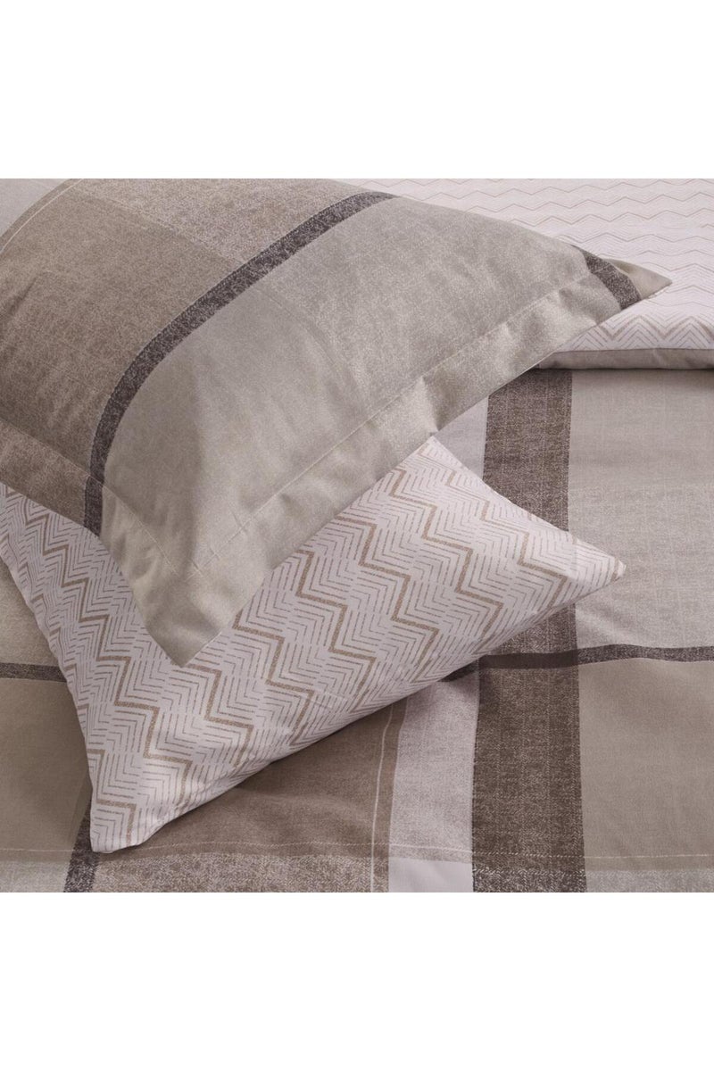 ميلين طقم مفرش سرير صيفي مفرد ونص - 4 قطع - يناسب سرير بمقاس 200x120 - ليتون - بيج - سكري - Image 5