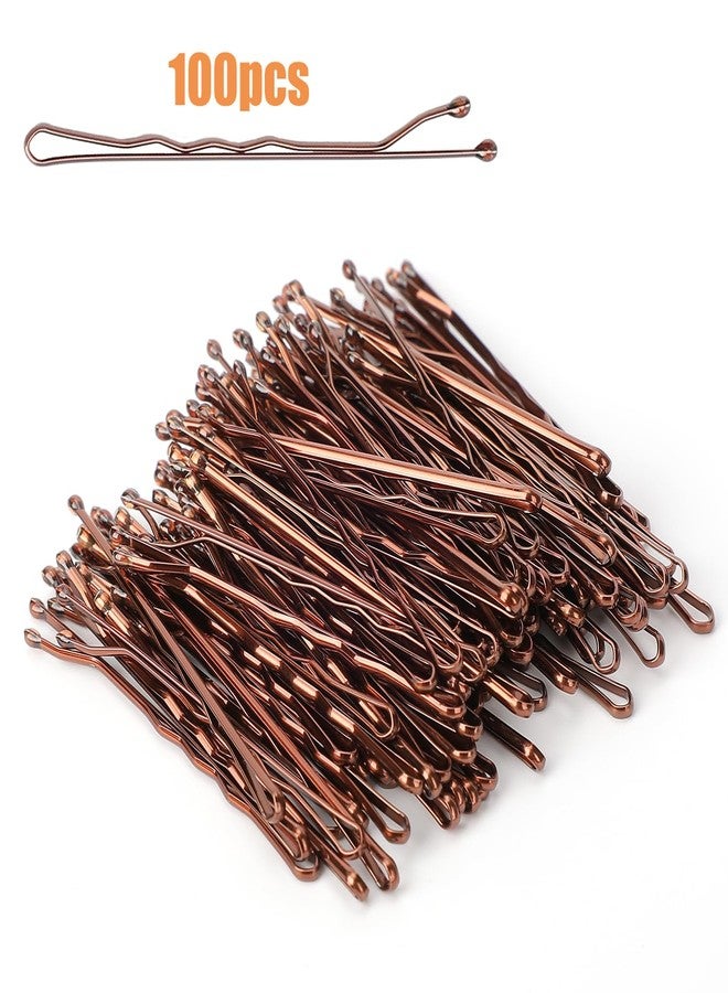 Zuolabty 100Pcs Bobby Pins Brown, Hair Pins Kit for Women Girls Kids, Premium Wavy Brown Bobby Pins Hair Clips with Storage Box,Suitable for All Hair Types (2inch) - Image 4