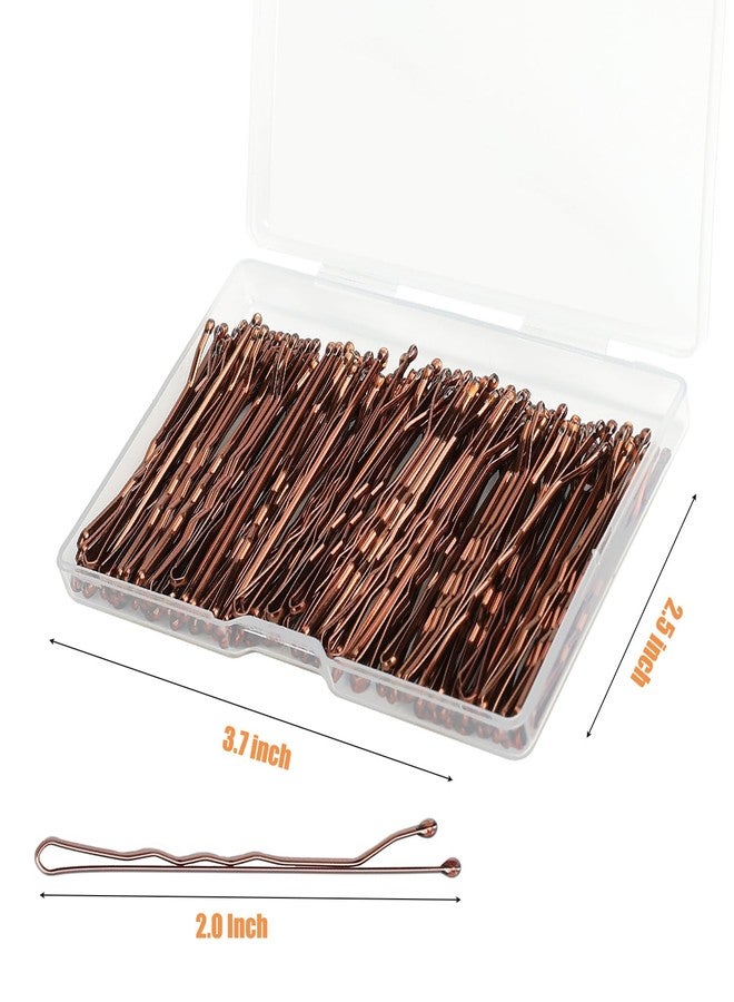 Zuolabty 100Pcs Bobby Pins Brown, Hair Pins Kit for Women Girls Kids, Premium Wavy Brown Bobby Pins Hair Clips with Storage Box,Suitable for All Hair Types (2inch) - Image 2