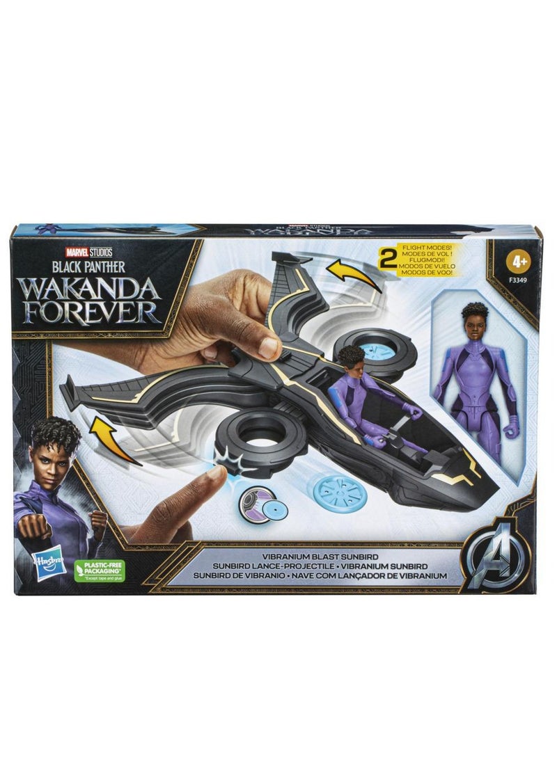 مارفل Marvel Black Panther Wakanda Forever Vibranium Blast Sunbird Jet مع Shuri F3349 - Image 2