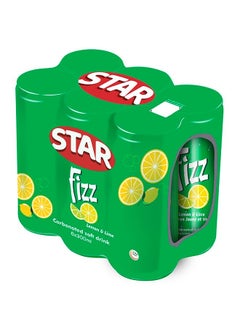 Star Fizz Lemon And Lime Carbonated Soft Drink Cans 6 x 300ml 