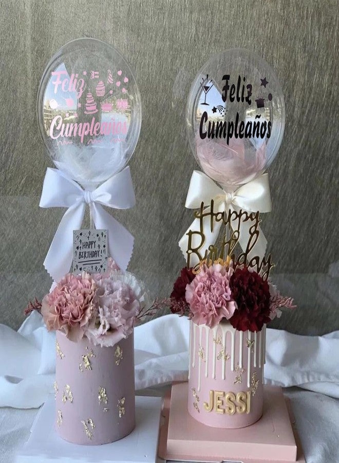 Mimeile Happy Birthday Balloon Stickers Feliz Cumpleanos Bobo Stickers Te amo Decals 10 PCS DIY Letter Paster Celebration Spanish Birthday Decoration Party Supplies - Image 3