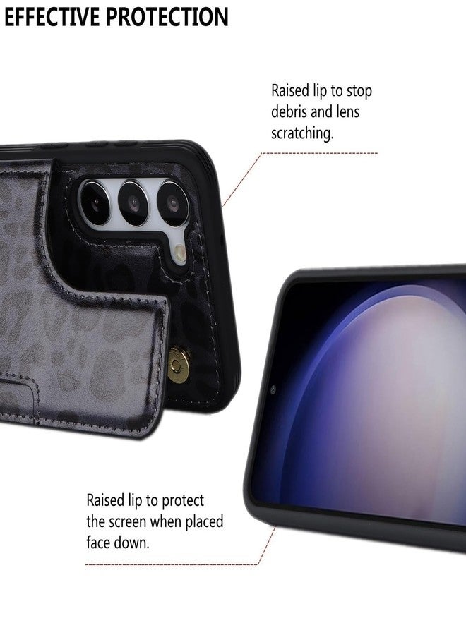 iCoverCase Compatible with Samsung Galaxy S23 Plus Case with Card Holder, S23 Plus Wallet Case for Women Men [RFID Blocking] PU Leather Protective Phone Case for S23 Plus 5G (Black Leopard) - Image 5