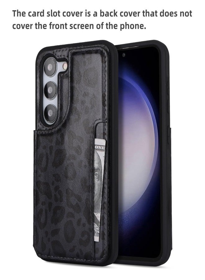 iCoverCase Compatible with Samsung Galaxy S23 Plus Case with Card Holder, S23 Plus Wallet Case for Women Men [RFID Blocking] PU Leather Protective Phone Case for S23 Plus 5G (Black Leopard) - Image 3