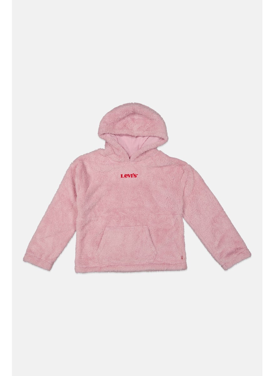 Levi's - Kids Girl Brand Logo Long Sleeve Hoodies, Pink - Image 1