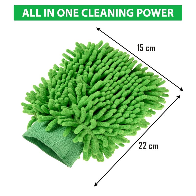 Kuber Industries Pack of 2 Multipurpose Microfiber Glove Duster for Home Cleaning Soft Reusable Dusting ClothDust Cleaner Ideal for Fans Cars Sofas Furniture Plain Green - Image 3