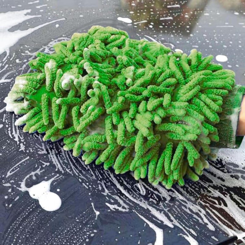 Kuber Industries Pack of 2 Multipurpose Microfiber Glove Duster for Home Cleaning Soft Reusable Dusting ClothDust Cleaner Ideal for Fans Cars Sofas Furniture Plain Green - Image 2