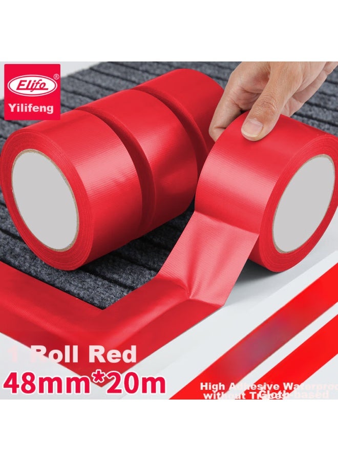 elifo Yili Feng Colored Cloth-based Tape, Strong Wide Carpet Tape, Floor Red Carpet, Colorful Tape, Heavy-duty Adhesive Paper, Floor Sealing, Stage Curtain, Light-blocking Advertising Cloth, Adhesive Tape, Can Be Hand-torn, Waterproof, Wear-resistant - Image 1