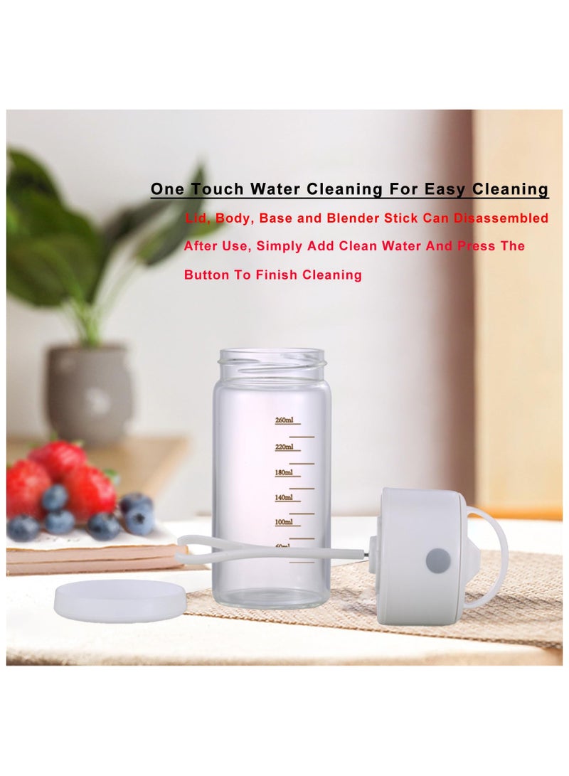 Barakah كوب ذاتي التحريك يعمل بالبطارية، كوب تحريك كهربائي تلقائي، كوب قهوة زجاجي بسعة 300 مل مع غطاء ومقبض للمكتب، المنزل، السفر، الحليب، البروتين، الشوكولاتة، العصير - Image 5