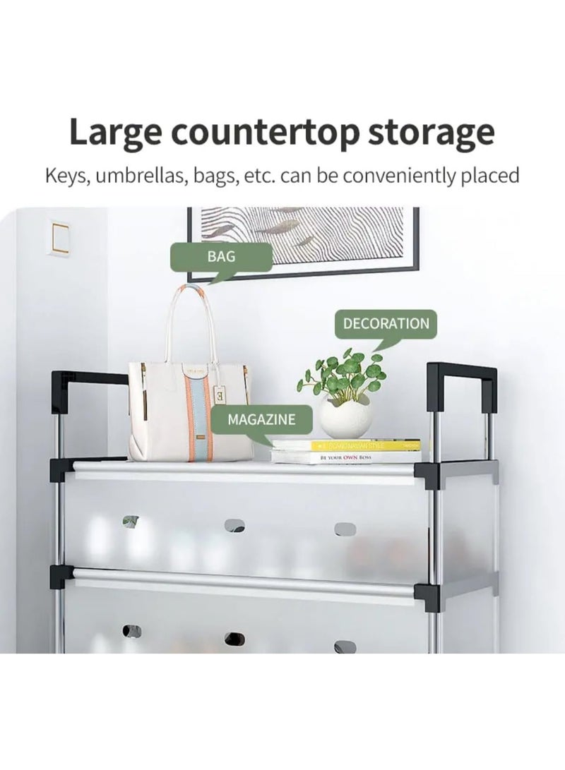 FALAHOM 6 Tier Modern Unisex Shoe Rack, 24-30 Pairs Capacity, Adjustable, Dustproof, Sturdy, Freestanding, Closet Organizer - Image 4