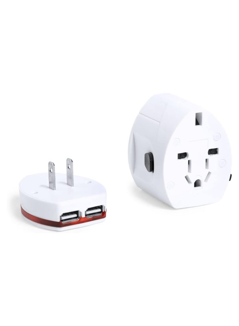 توشيونيكس محول سفر دولي شامل مع منفذي USB مزدوجين، شاحن بمقبس متوافق عالميًا مع حماية من زيادة التيار، محول طاقة متعدد البلدان لأوروبا والمملكة المتحدة والولايات المتحدة وآسيا وأستراليا - Image 3