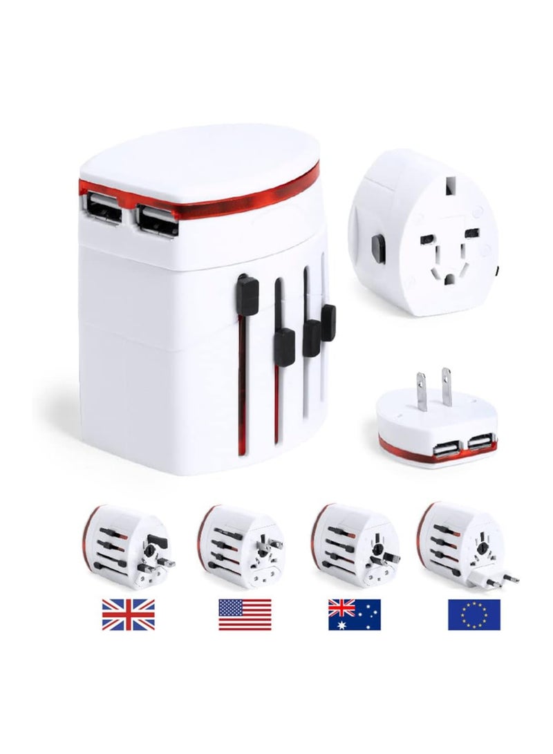 توشيونيكس محول سفر دولي شامل مع منفذي USB مزدوجين، شاحن بمقبس متوافق عالميًا مع حماية من زيادة التيار، محول طاقة متعدد البلدان لأوروبا والمملكة المتحدة والولايات المتحدة وآسيا وأستراليا - Image 2