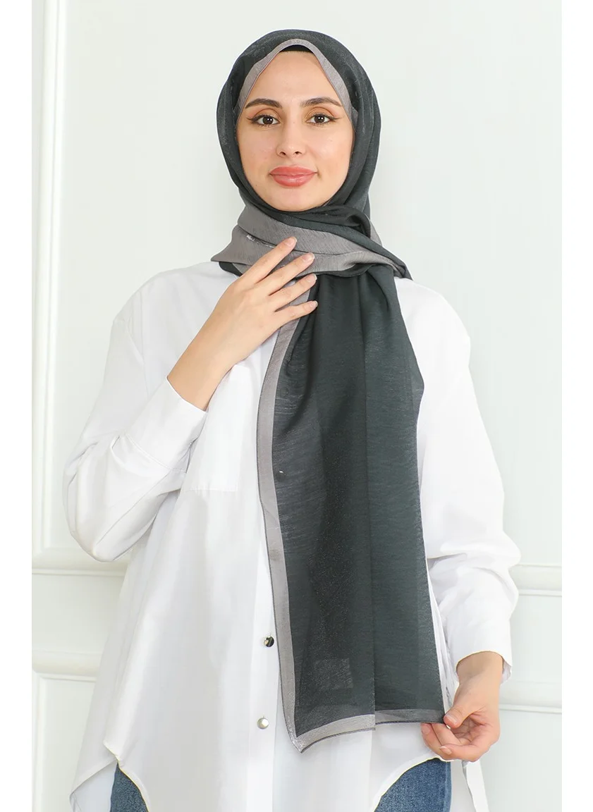 Sefa Merve Karaca Degrade Sparkle Shawl 81059-10 Smoke Black