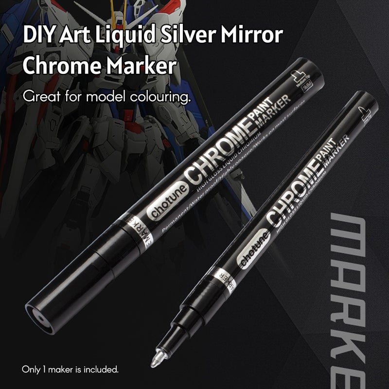 Art Liquid Silver Mirror Chrome Marker Smooth DIY Reflective Paint Pen for DIY Models Graffiti Bottles 3mm - Image 2