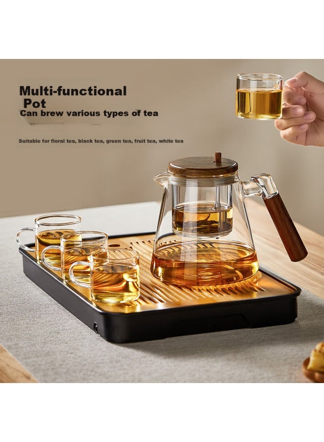 Yihutea Tea Infuser Pot, Elegant Cup, Tea-water Separation, Quick Cup, Thickened Heat-resistant Glass, Large Capacity, Press-type Filter Tea Set - Image 2