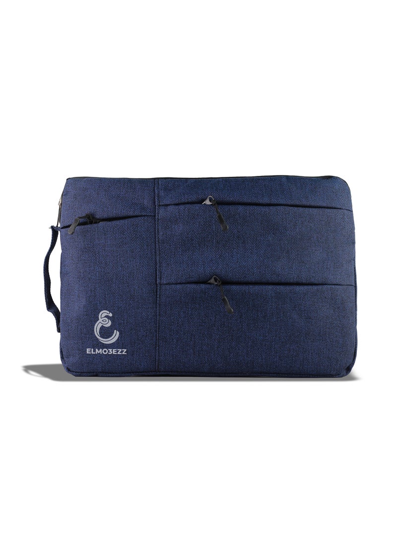 Laptop Sleeve Bag Compatible with 17-17.3 inch Dell XPS/HP Pavilion/Ideapad/Acer/Alienware/HP Omen, Polyester Vertical Case with Pocket (Blue)  - Image 3