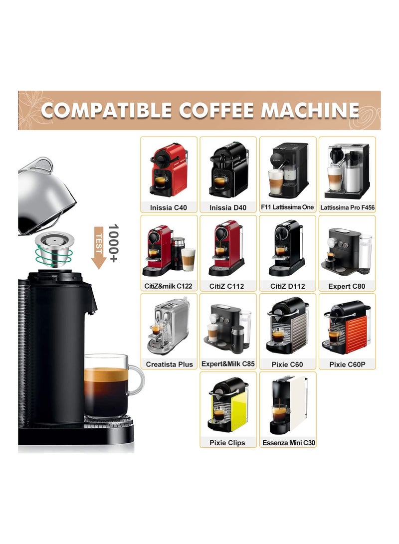 NIBEMINENT Reusable Coffee Capsule, Refillable Pod Stainless Steel, Espresso Pods Refill Kit, Compatible With Nespresso Original Line Only - Image 2