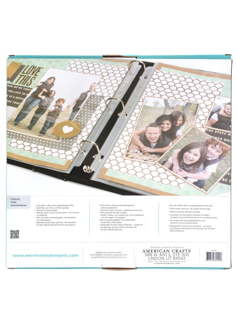 We R Memory Keepers We R Memory Keepers, Page Protector Sleeve Set,12 x 12, Includes 50 Pages, Non-Glare, Compatible with Most 3 Ring Albums, Perfect for Scrapbooking, Document Storage and More  - Image 3