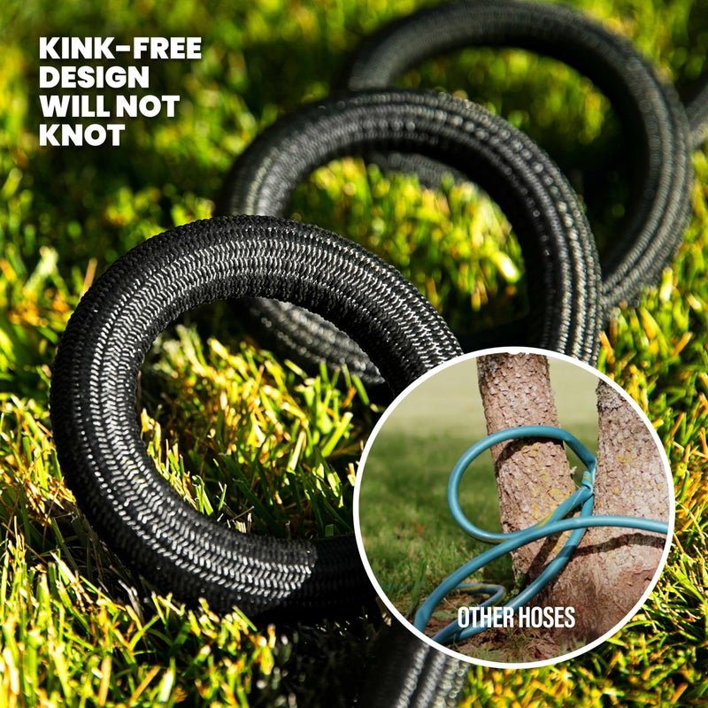 Emson HYDROSTEEL Metal Garden Hose 100 Ft with Nozzle, Water Hose 100Ft, Heavy Duty 3x Layer Stainless Steel Flexible 100 Ft Garden Hose, Lightweight, Easy to Coil, Kink Resistant, 500 PSI AS SEEN ON TV - Image 3