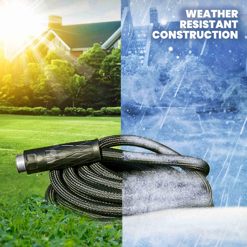 Emson HYDROSTEEL Metal Garden Hose 100 Ft with Nozzle, Water Hose 100Ft, Heavy Duty 3x Layer Stainless Steel Flexible 100 Ft Garden Hose, Lightweight, Easy to Coil, Kink Resistant, 500 PSI AS SEEN ON TV - Image 5