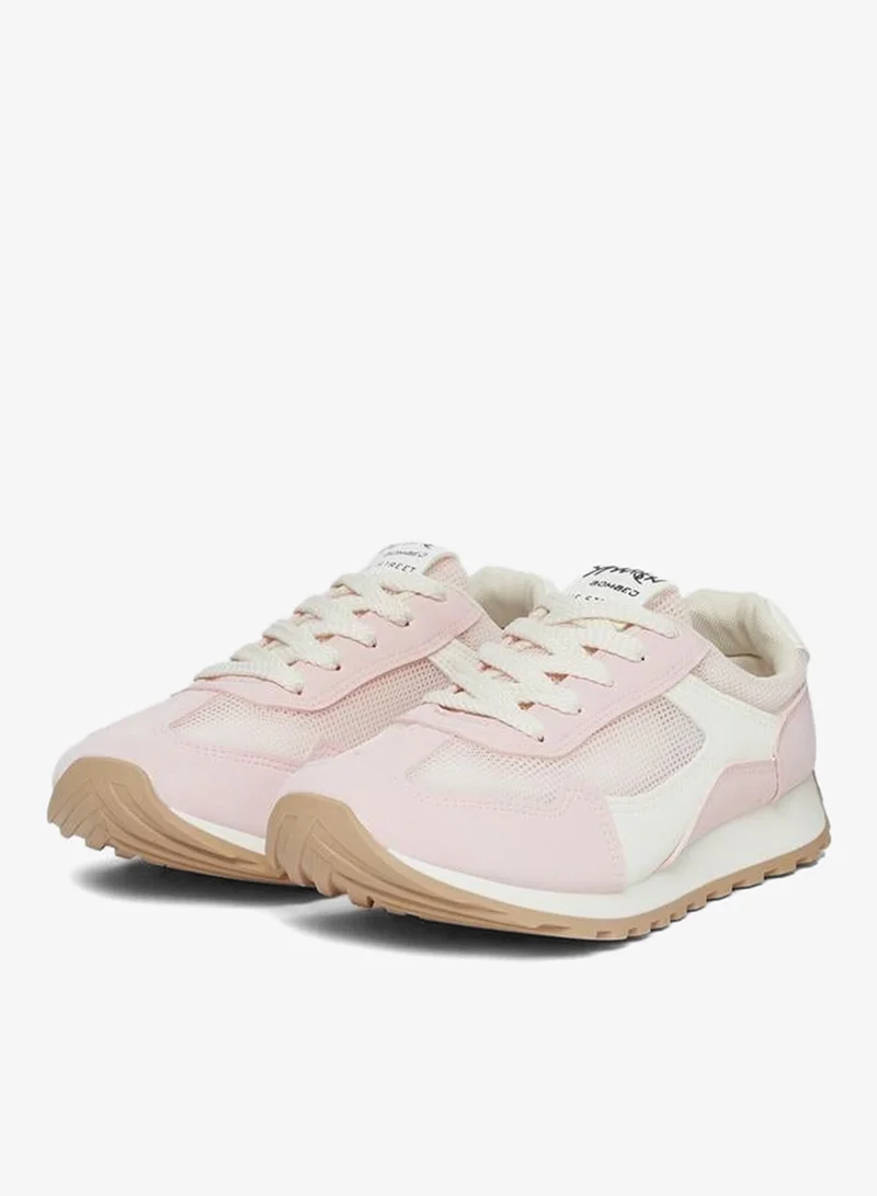 Styli Women Pink Retro Style Sneakers