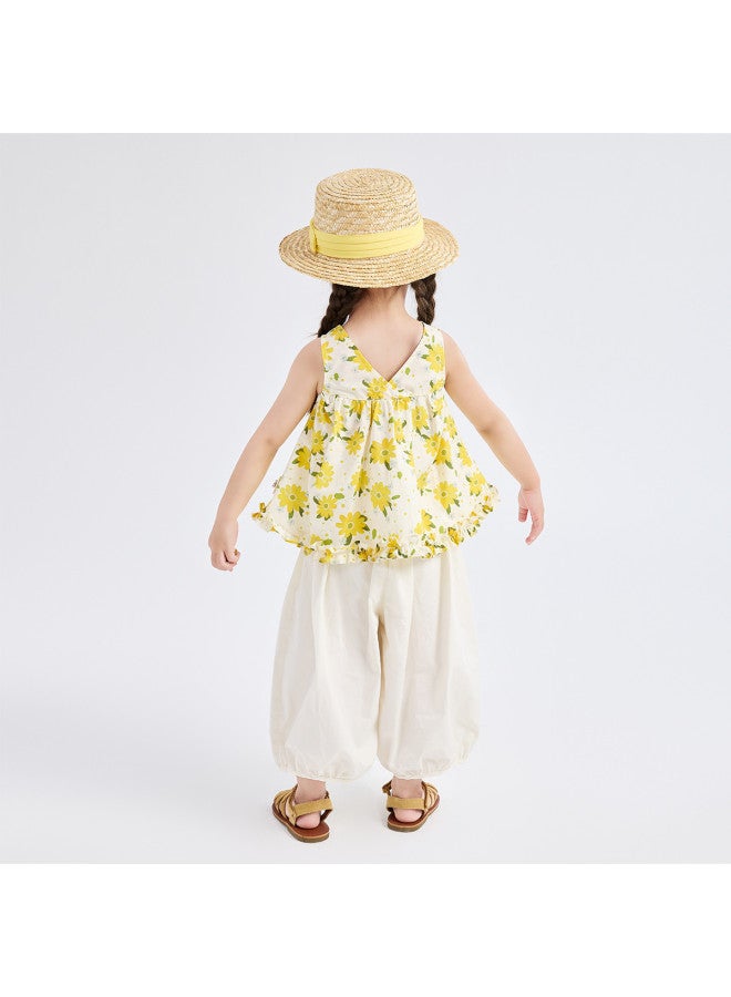 DEESHA Pastoral Floral Top + Culottes】infant And Toddler Girl's Two-piece Set For Spring And Autumn - Image 3