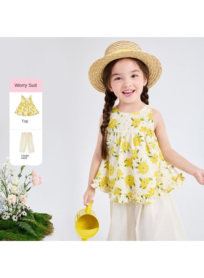 DEESHA Pastoral Floral Top + Culottes】infant And Toddler Girl's Two-piece Set For Spring And Autumn - Image 4
