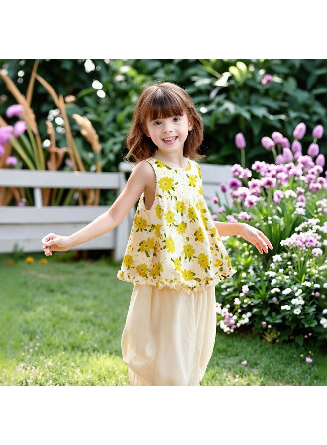 DEESHA Pastoral Floral Top + Culottes】infant And Toddler Girl's Two-piece Set For Spring And Autumn - Image 2