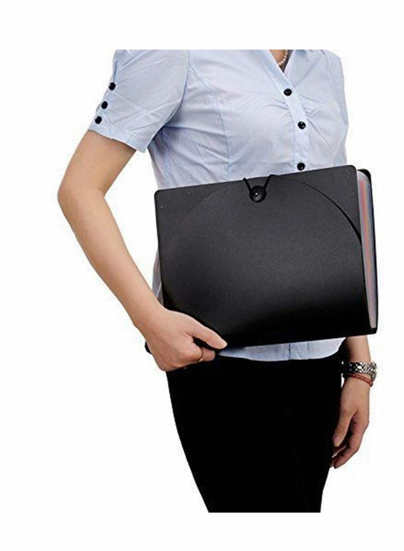 مجلد ملفات قابل للتوسيع، 24 جيبًا، منظم مستندات A4 متعدد الألوان مع حامل محفظة قابل للتوسيع، يعمل على الحجم وحجم الحروف، سعة كبيرة، متعدد الألوان - Image 4