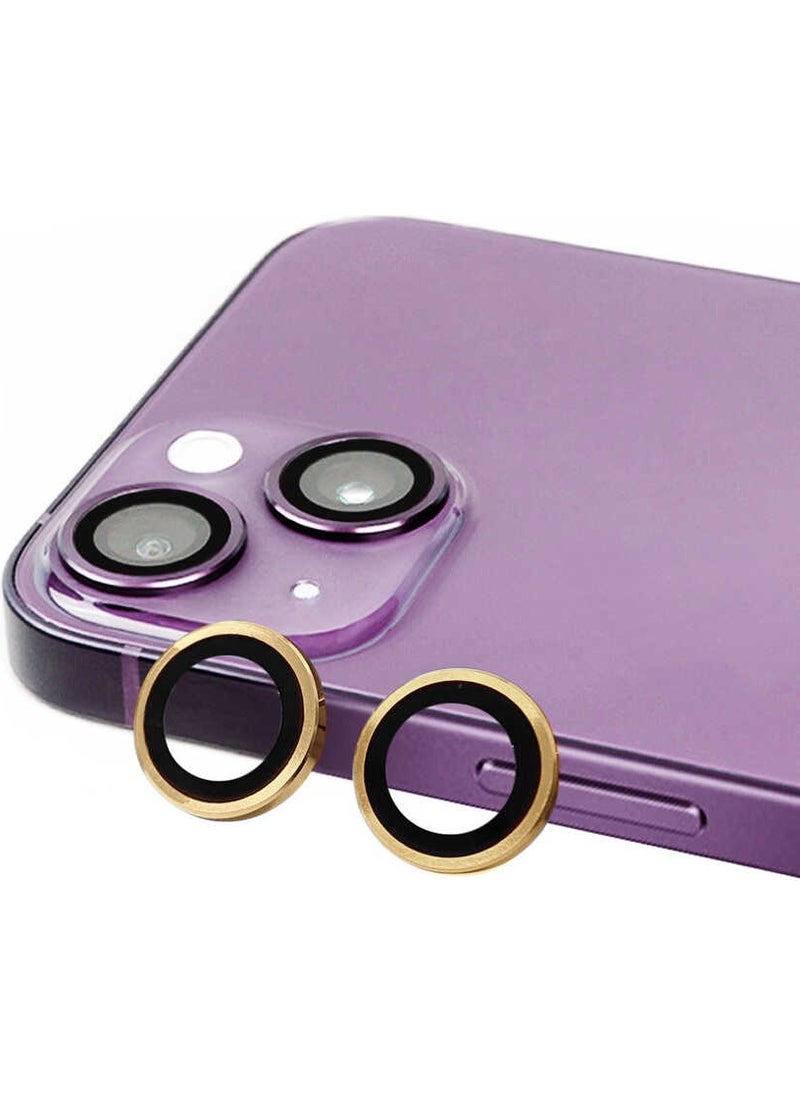 Rona Store iPhone 14 Compatible Zore Cl-07 Camera Lens Protector-Gold 