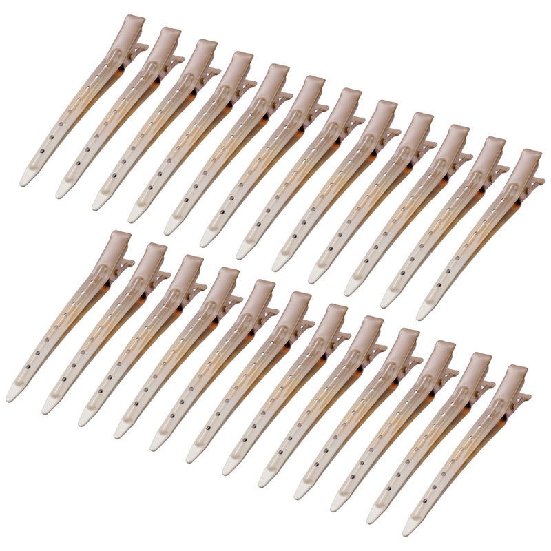 Bantoye 24 Packs Duck Bill Clips Bantoye 335 Inches Rustproof Metal Alligator Curl Clips with Holes for Hair Styling Hair Coloring GS Brown - Image 3