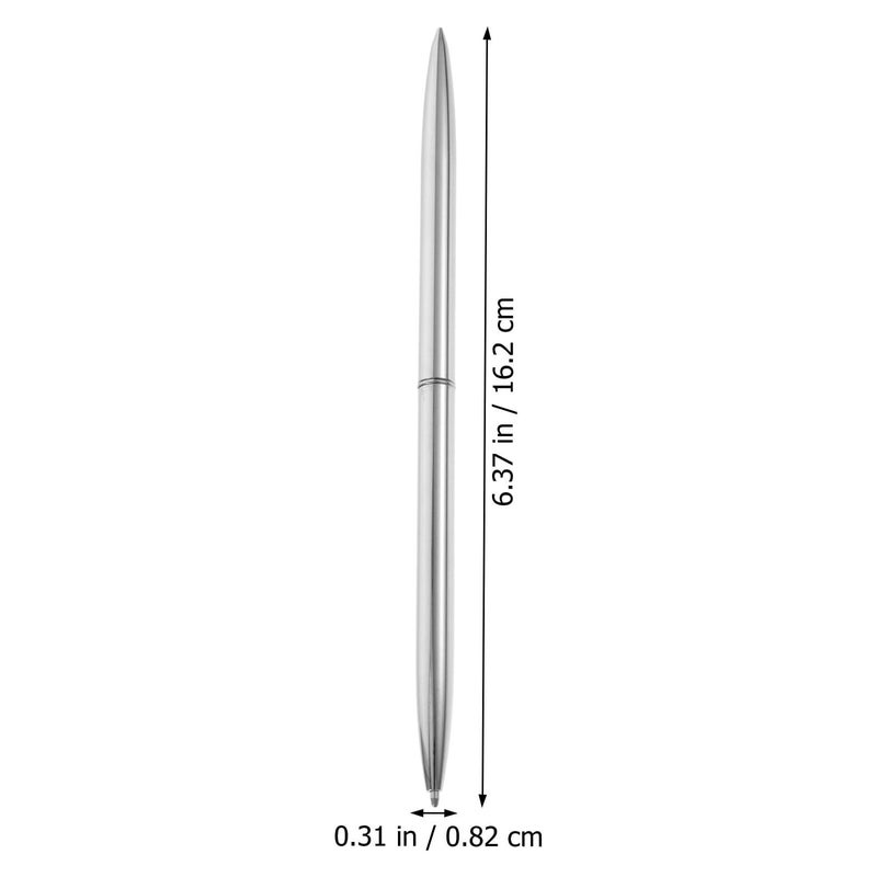 Valiclud 6 Silver Metal Ballpoint Pens Set Fine Writing Office Pens - Image 3