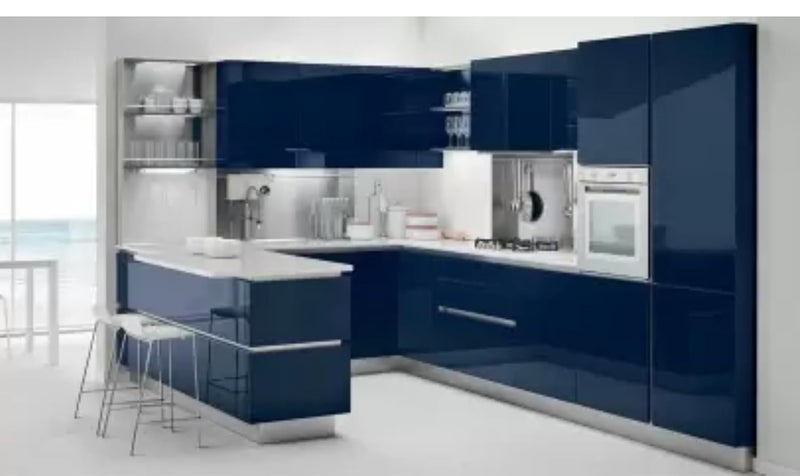 COSMOS STAR Solid Navy Blue Wallpaper Peel and Stick Matte Solid Contact Paper Vinyl Wallpaper for Walls Cabinets Shelf Countertop Kitchen (24 x 66 inch, Navy Blue Glossy) - Image 3