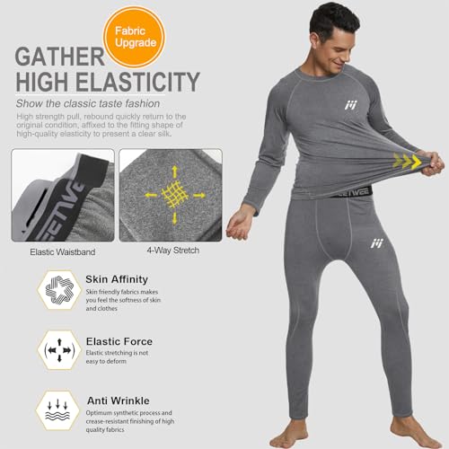 MEETWEE Men's Long Sleeves, Grey, L - Image 4