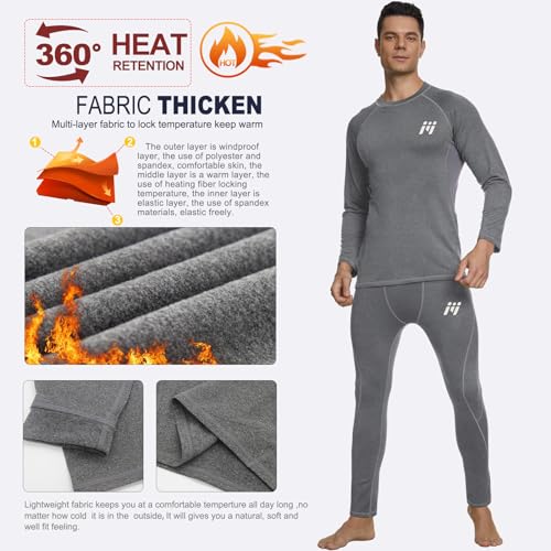 MEETWEE Men's Long Sleeves, Grey, L - Image 3