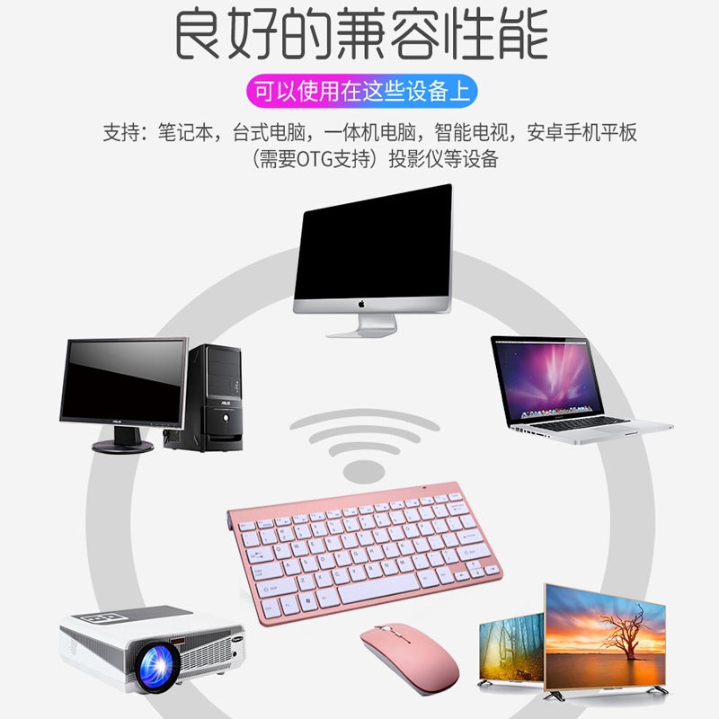 Wireless Keyboard Mouse Suit Function Usb Laptop K108S Mute Office Wireless Keyboard Mouse Suit - Image 5
