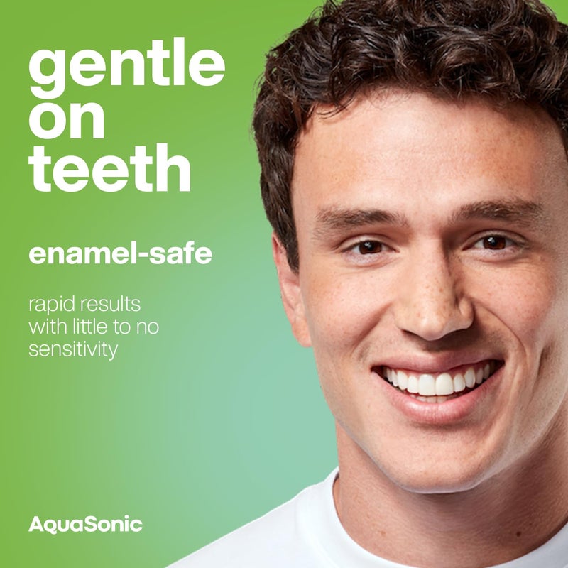 AquaSonic Professional Teeth Whitening Strips - Enamel Safe Teeth Whitening with Hydrogen Peroxide - Easy to Use, Non-Slip, Affordable & Effective (Spearmint) - Image 4