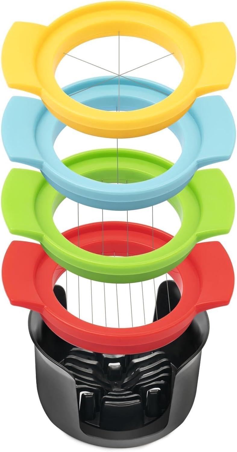 Hobychild Egg Slicer, 4-in-1 Stainless Wire Egg Slicer for ard Boiled Eggs, Soft Fruit & More – Effortless Egg Cutter for Salads, Sandwiches, Charcuterie Boards – (Perfect for Strawberries, Bananas, Grapes) - Image 1