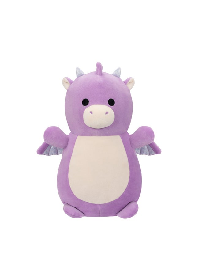 Squishmallows - 10 inch Dina Purple Dragon Hugmee , Officially Licensed Kellytoy Plush Toy, Colorful Soft Toy, Gift for Kids, Girls & Boys Washable Squishy Stuff Toy Multicolor All Age - Image 1