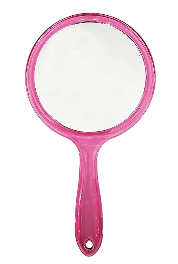 Victor Enterprises Victor Enterprises Two Way Plastic Handle 10 Inch Round Shape Mirror Pink  - Image 1